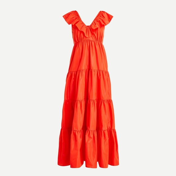 J. Crew Ruffled Scoopneck Dress in Taffeta - Picture 3 of 16